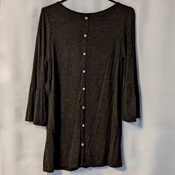 Daniel Rainn Bell Sleeves Maternity Shirt -- Made for A Pea in the Pod (Gray) - Picture 2 of 10